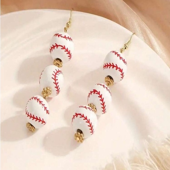 Jewelry - Earrings- Baseball dangle, earrings .These earrings are unique nwt